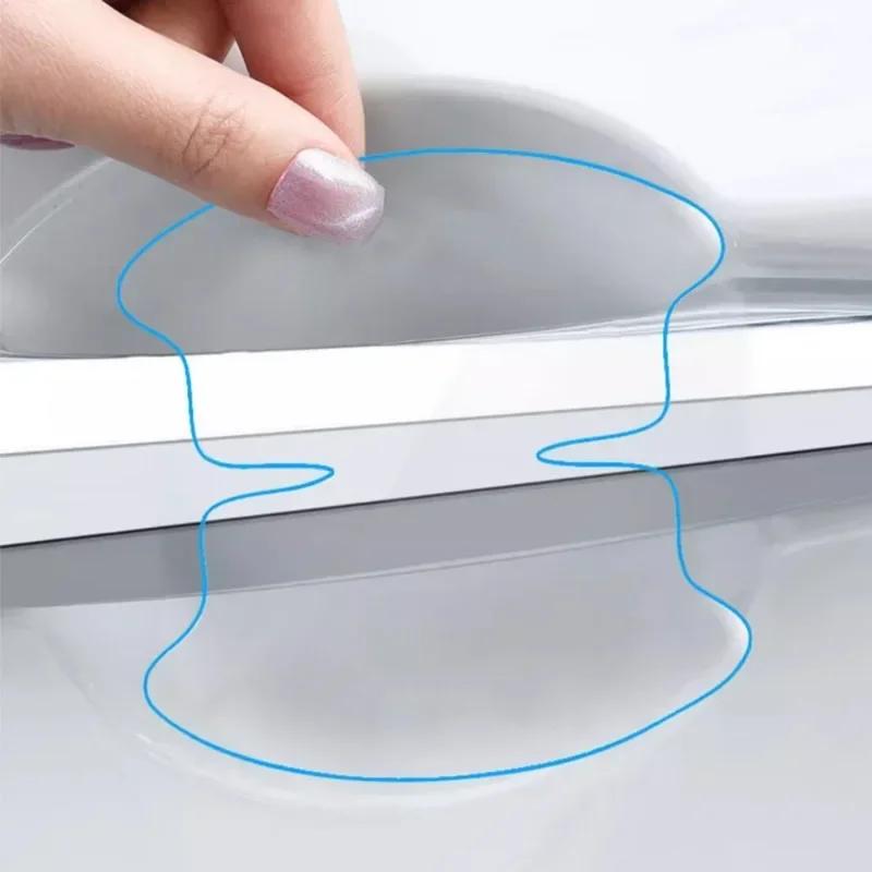 Car Door Bowl Handle clear Protective 8/4Pcs Stickers Universal Invisible transparent Anti-collision Protection Strip Tool