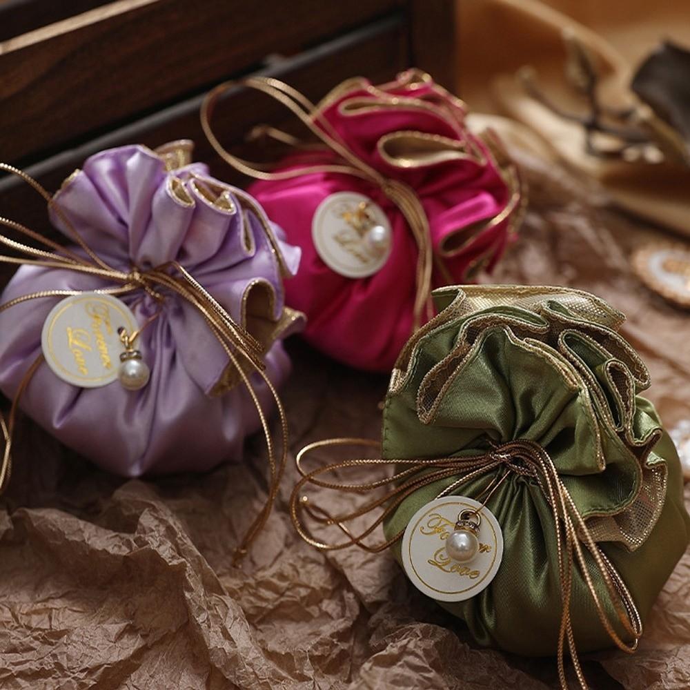 Portable Drawstring Bag Exquisite Gift Bag Grace Jewelry Gift Bag for Gift Wrapping
