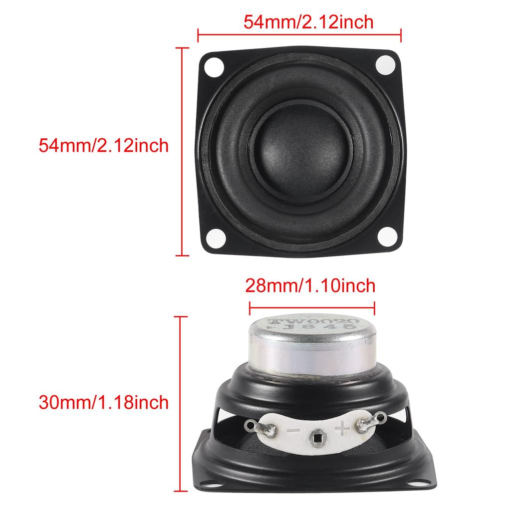 Set of 2 10W Audio Speakers Stereo Woofer Loudspeakers for Arduino 2-inch 4-ohm Full-Range