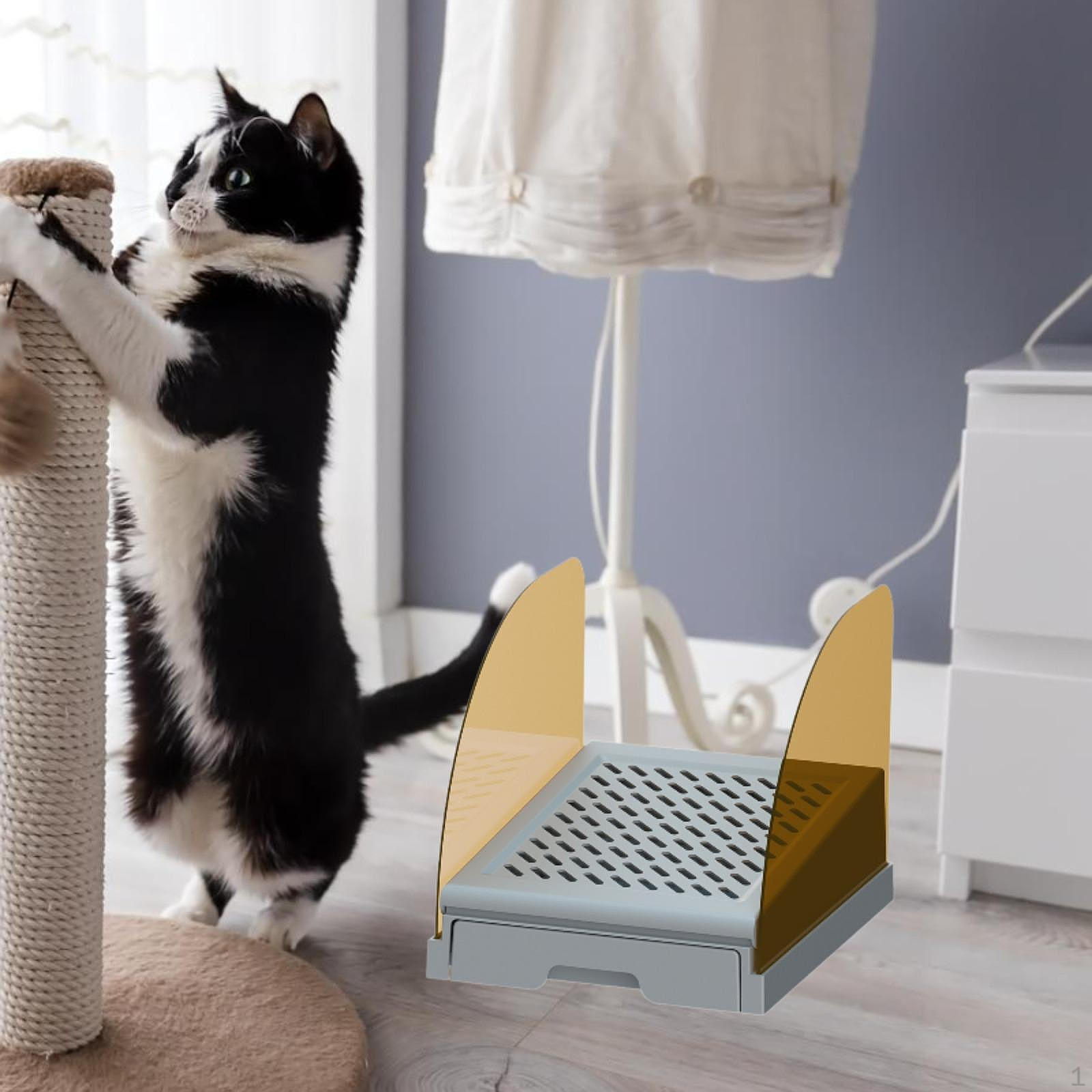 

Коврик для кошачьего туалета, легко чистящийся, устойчивый к царапинам, двухслойный для серый