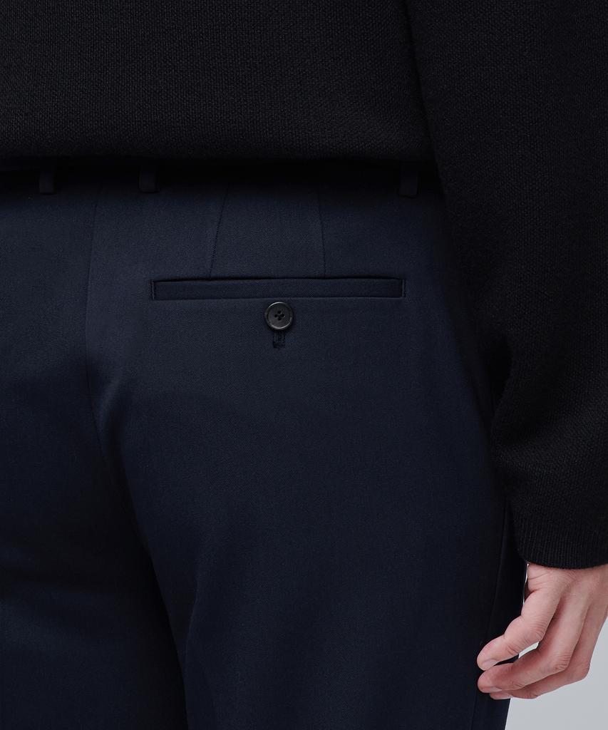 Musinsa Standard Heavyweight Fleece-Lined Tapered Hidden Elastic Waist Length Slacks [Navy]