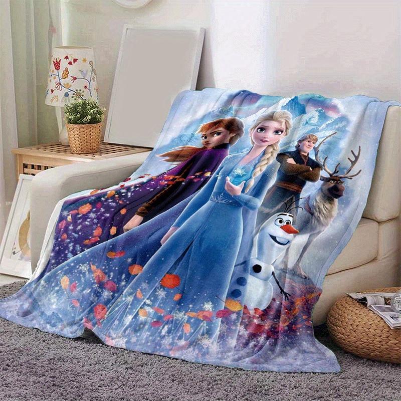 1pc Anna and Elsa Printing Blanket for All Season, Unisex Cartoon Blanket, Office Blanket, Lunch Rest Blanket