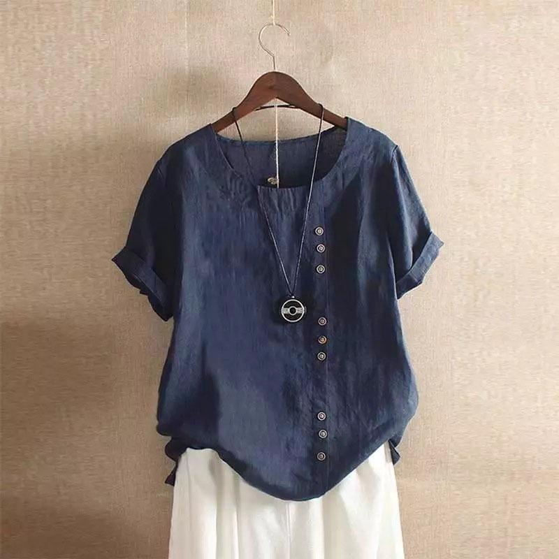 Women's Cotton And Linen Tops, Large Size Casual Loose Cotton And Linen T-shirts, Cotton And Linen Women's Clothing