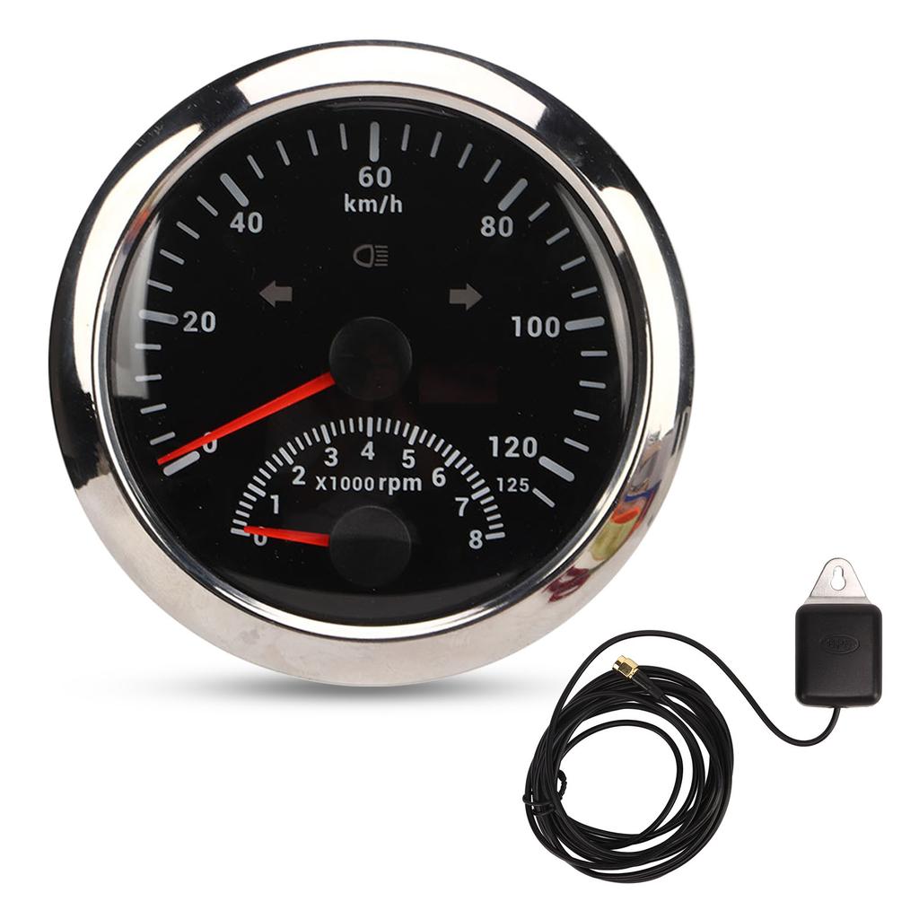 GPS Speedometer with Tachometer 8000 RPM 85mm 3 3 8 in GPS Speedometer with Indiction Light for Marine ATV Vehicle