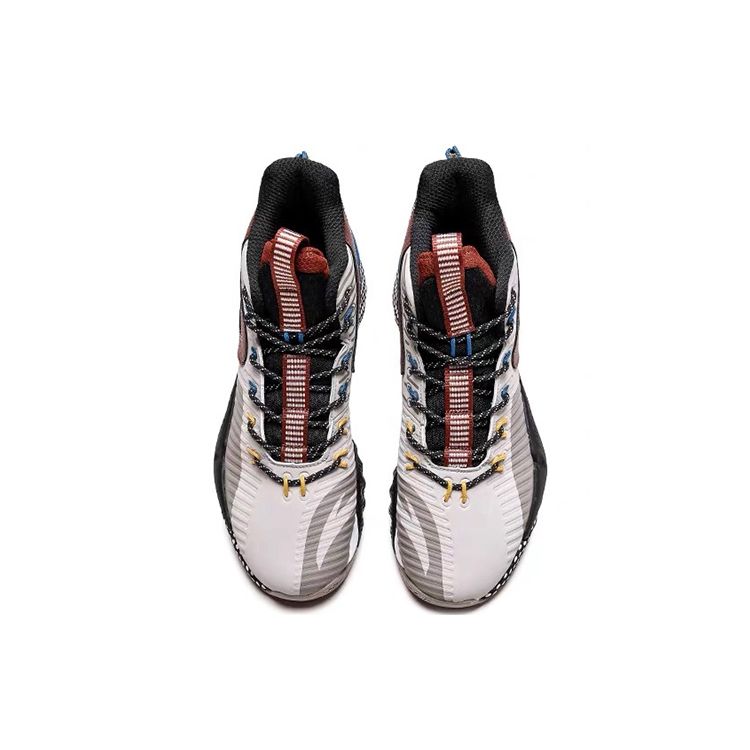 Anta Speed Battle 3 Shock Absorption Non-Slip Wear-Resistant High-Top Basketball Shoes Men Sneakers White Red 11941606-8