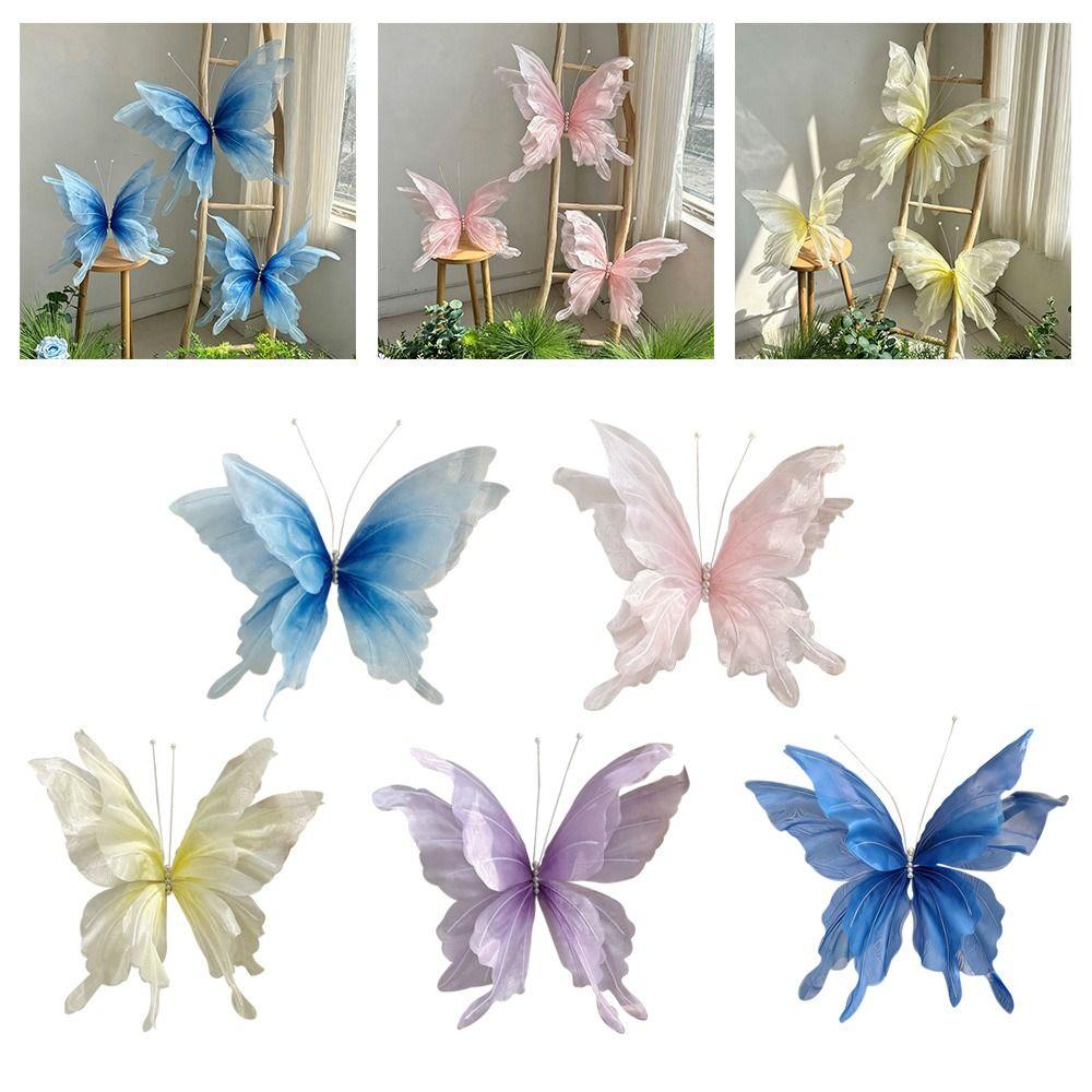 Large Size Simulated Butterfly Giant Size Silk Material 3D Silk Butterfly 3D Design Finished Products Fake Butterfly