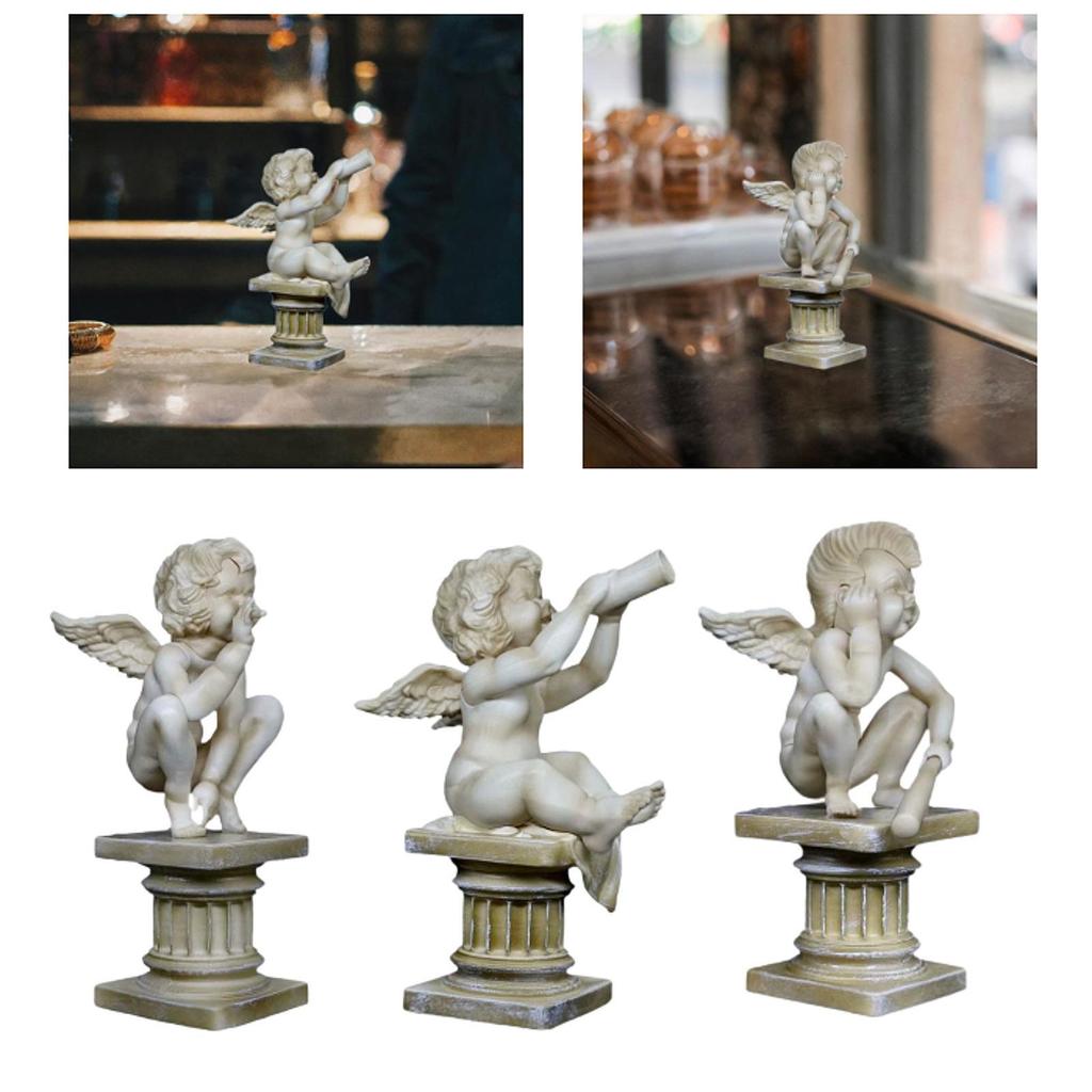 Scultura di Cherubino Regalo Festa Cucina Natale Club Bar Statua Angelo Statuetta