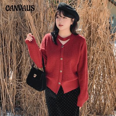 Damen Übergröße Rundhals Ausgeschnittenes Strickoberteil mit Temperament für Außen