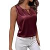 Dámský módní design Sexy saténové plisované tričko Saténová vesta dutá bez rukávů