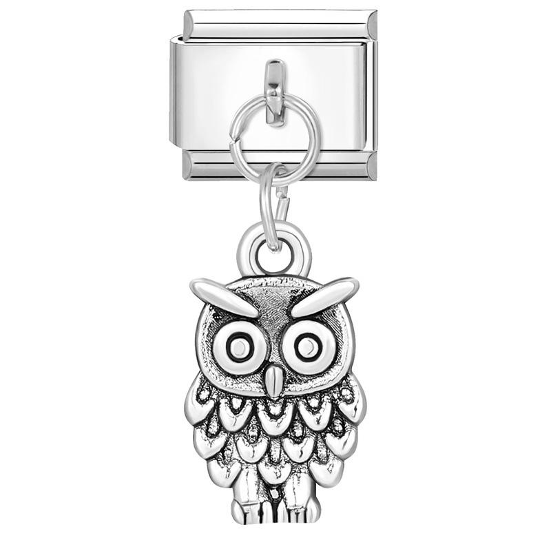 Modular Italian Steel Diamond Charm Bracelet - Personalized Handmade Jewelry Accessory