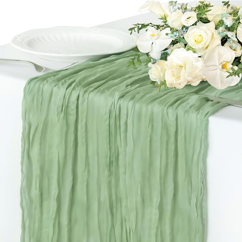 2 Pack Cheesecloth Table Runners Cheese Table Cloth Gauze Boho for Wedding Bridal Shower Baby Shower Party Table Decorations