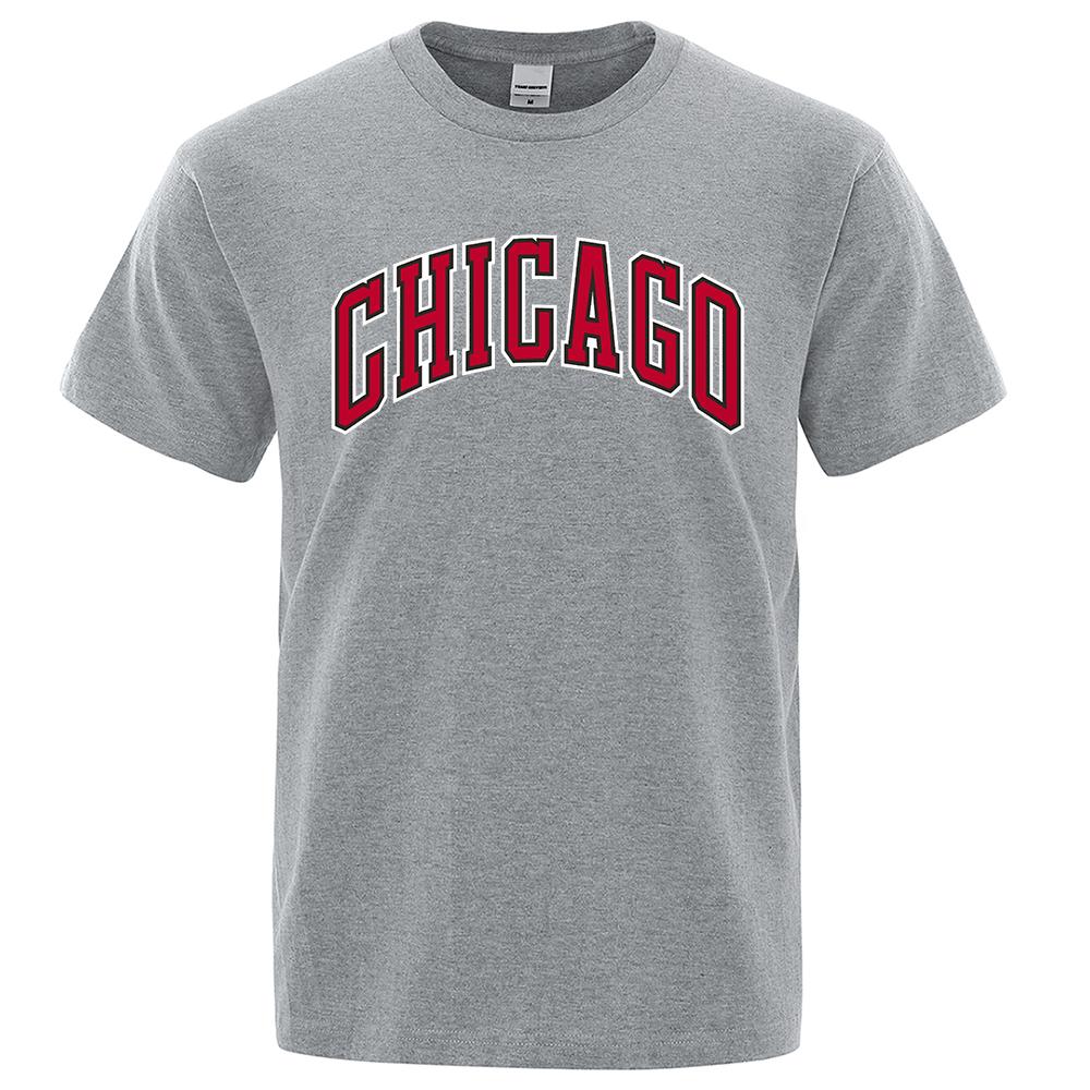 American City Chicago pánská trička Volné Prodyšné topy Kreativita Vysoce kvalitní hip-hopová trička Bavlna Oblečení s krátkým rukávem