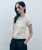 Mongdol Supima Cotton Tube Top Layered Short Sleeve T-Shirt Cream Mdts077Cream
