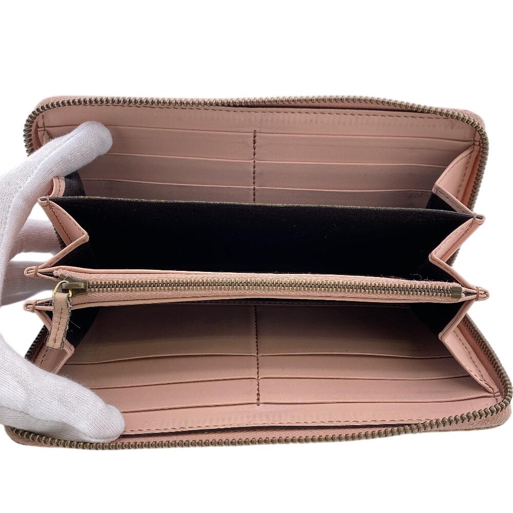 Gucci 443123 Zip Around GG Marmont Python Purse Pink Python Women Used