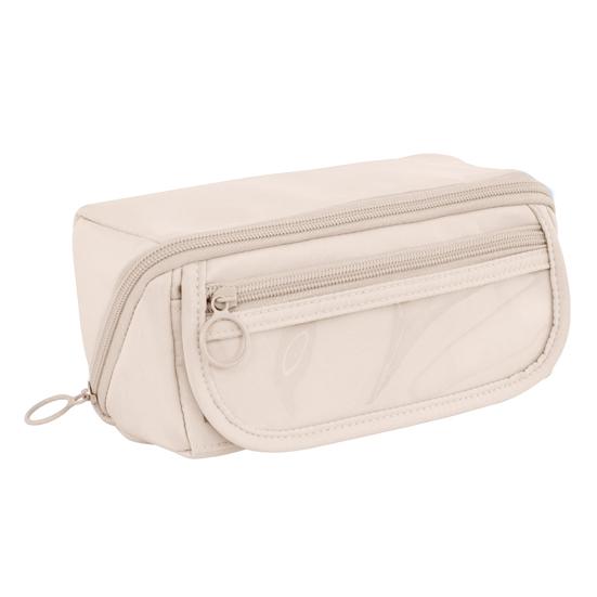 Large Pencil Case Wide Opening Pencil Pouch with Zipper бежевый