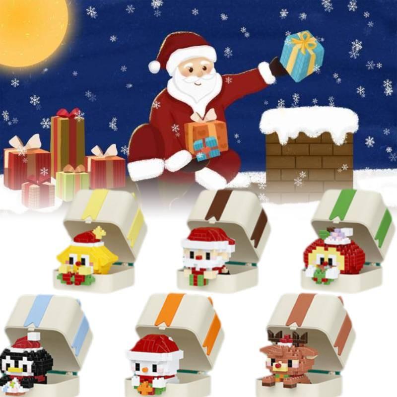 Christmas Building Merry Blocks Assembly Toy Santa Claus Cartoon Gifts Xmas