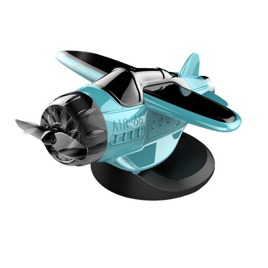 Solar Powered Airplane Car Ornament Dashboard Aircraft Model with Suction Cup 360 Degrees  Rotating Propeller Center Console Drift Accessory