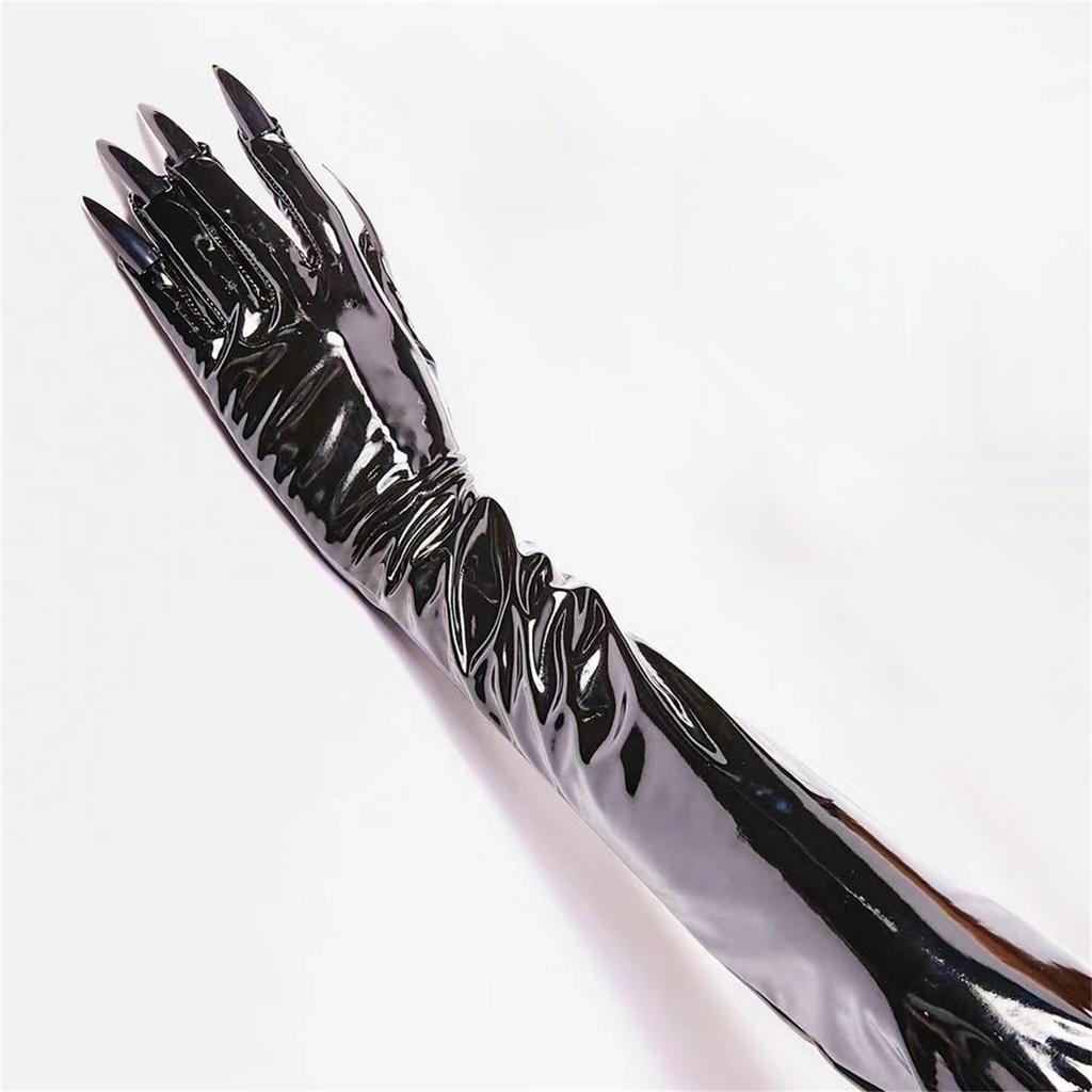 1pair Long Faux Leather Gloves Elegant Evening Opera Gloves Women Gloves for Parties Weddings and Winter Event