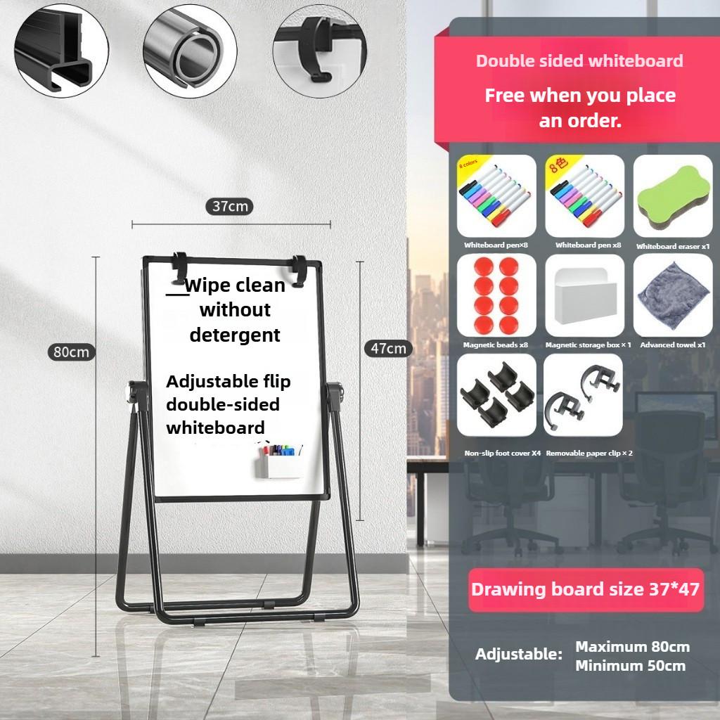 Foldable 360 Degrees Magnetic Whiteboard Premium Magnetic Standing White Board Dual-side Notice Board Writing Boards Stands