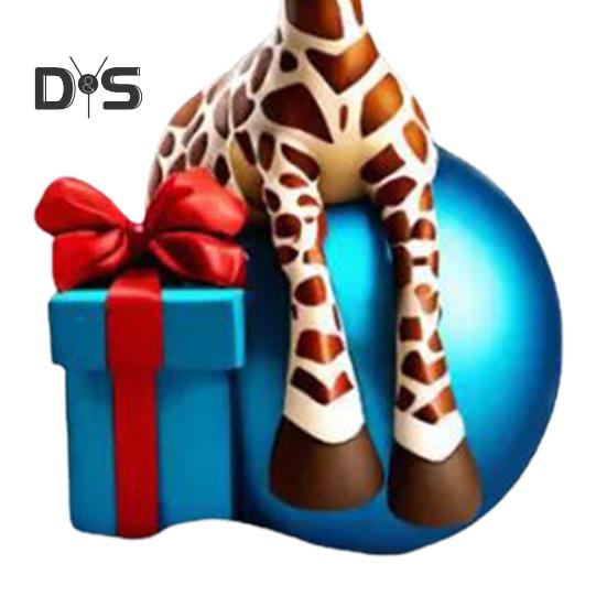 Giraffe Christmas Ornament Acrylic Cute Animal Pendant Cartoon Giraffe Hanging Ornament for Tree Car Animal Lovers Gift