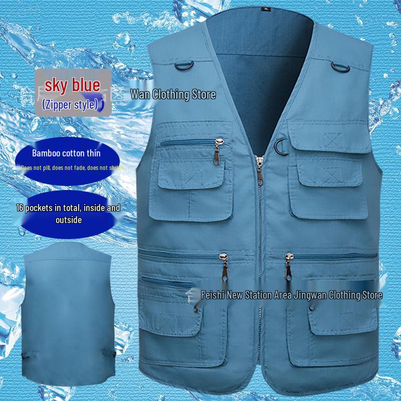 Men's Summer Mesh Multi-Pocket Fishing Vest – Outdoor Lightweight Sleeveless Jacket
