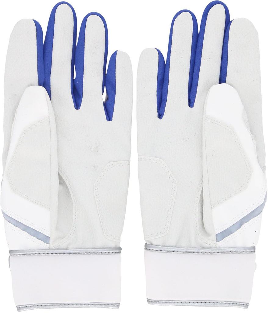 adidas Baseball Batting Size Size LBG504 Gloves, 41, Medium, White/Blue (1123), M,