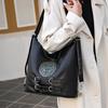 New Women's Bag Three-purpose Bag Single Shoulder Practical Advanced Large-capacity Multi-functional Retro Engraving Bag