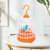 Kids Birdcage Toy with Sound Light Flapping Wings Detachable Hook Voice Control Funny Toddlers Educational Simulated Bird Model Toy Boys Girls Gift