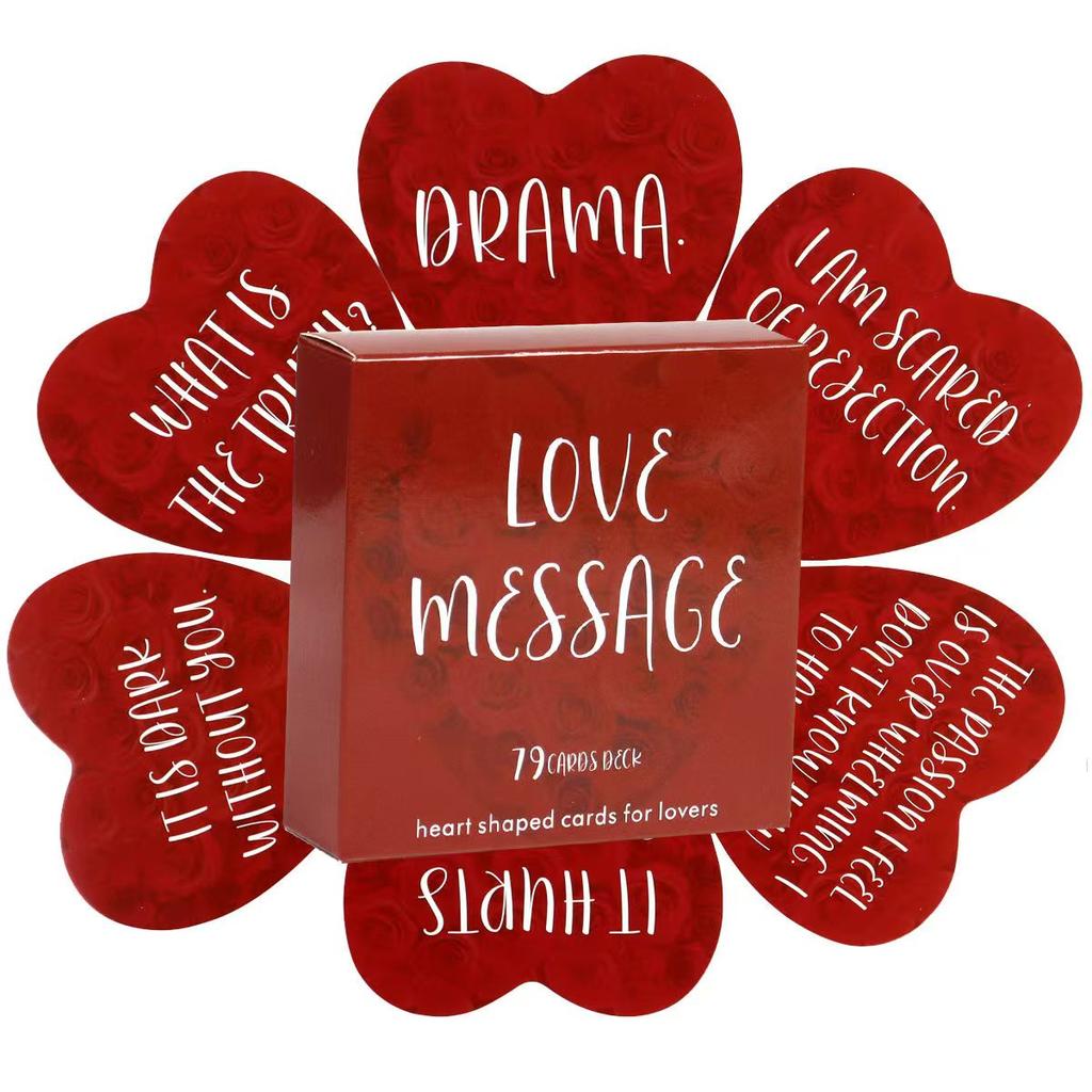 8.5*8.5cm Heart-shaped Oracle Cards for Lovers 79 Pcs Cards Lover's Oracle Deck