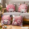 Yae Miko Genshin Impact Cushion Cover Silky Short Plush Invisible Zipper Dustproof Sofa Pillow Case For Home Decor