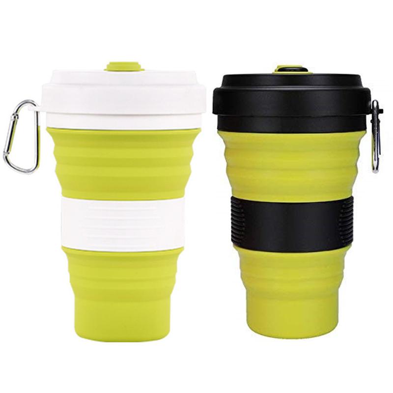 550ml Lightweight to Carry Folding Cup Mountaineering Camping Biking Athletic Multi-Purpose Coffee Cold Drink Retractable Drinkware Mug