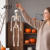 Compact Halloween Figurines for Tables Realistic Skeleton Figure, 40cm Posable Joints Hanging Skull Decoration, Lightweight Props Indoor Displays