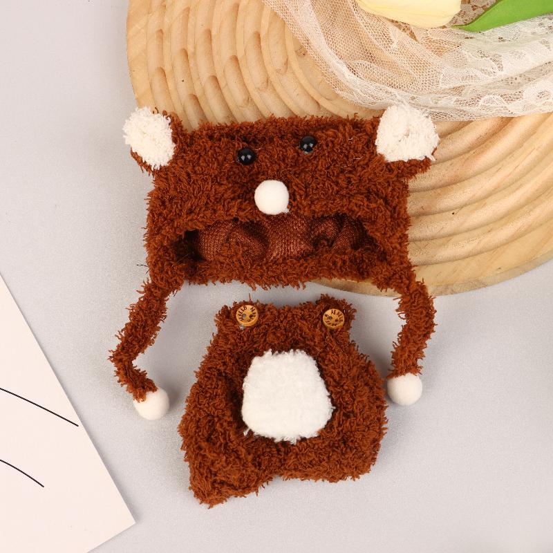 

1Set Cute Doll Plush Clothes Suit For 17CM Doll Polyester Mini Hat And Little Clothes Kid Toy Decoration Accessories