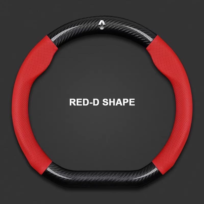 Interior Stickers Leather Car Steering Wheel Cover Non-slip for Renault Clio Megane 3 Scenic Laguna Logan Kadjar Kangoo Sandero