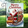2D Flat, 1pc Double-Sided Printed Garden Flag, Linen Material, No Flagpole Included, 2D Flat Print, Christmas Sleigh Garden Flag, 2D Flat