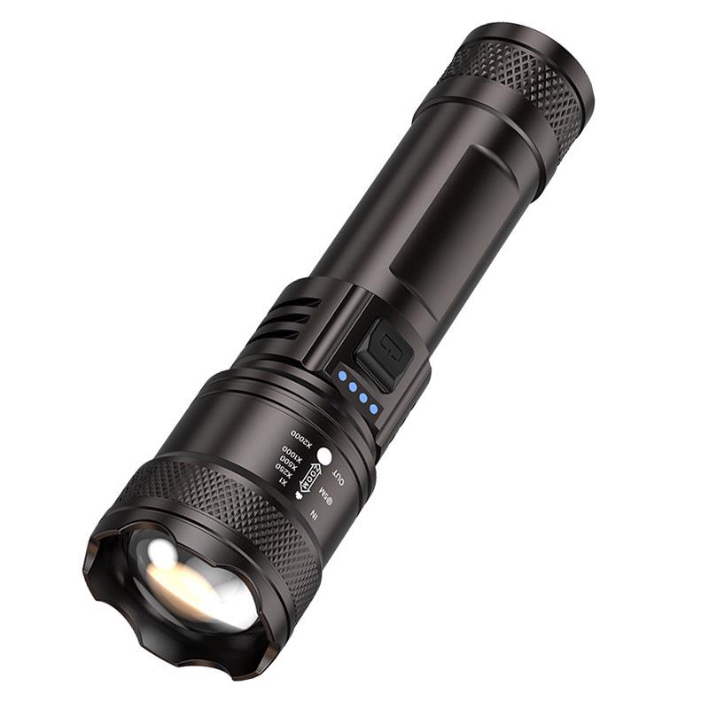 Rechargeable LED Flashlight: Portable, Long Battery Life, Focusing Zoom for Outdoor Patrols