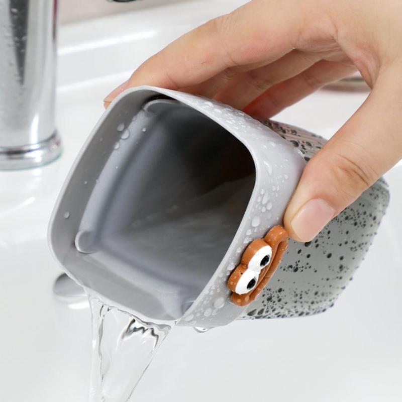 Travel Toothbrush Holder With Mouthwash Cup Portable Durable Oval-Shaped Toothpaste Storage Brushing Washing Toothware Box