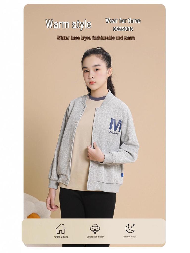 Children's Warm Velvet Underwear Set for Boys & Girls - Autumn/Winter Collection