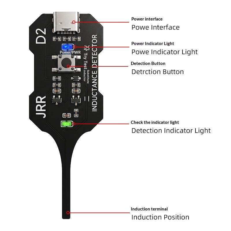 V2.0 Type-C Inductance Tester Motherboard Coil Tester For Phone Component Fault Detection Repair Tools