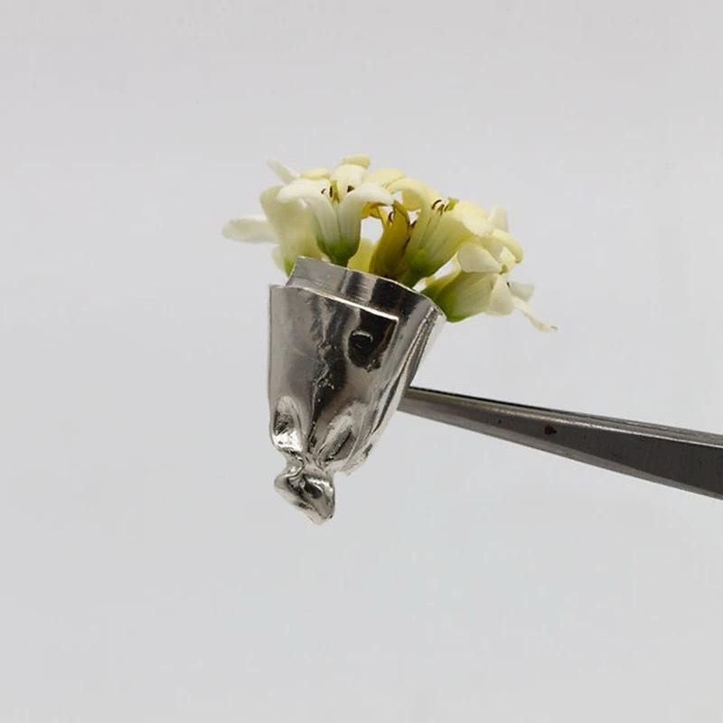 1 Pieza Broche Maceta Elegante Jarrón Metal Broche Pin Vintage Para Mujeres Pequeños Broches de Flores Encanto Joyería Accesorios Regalos