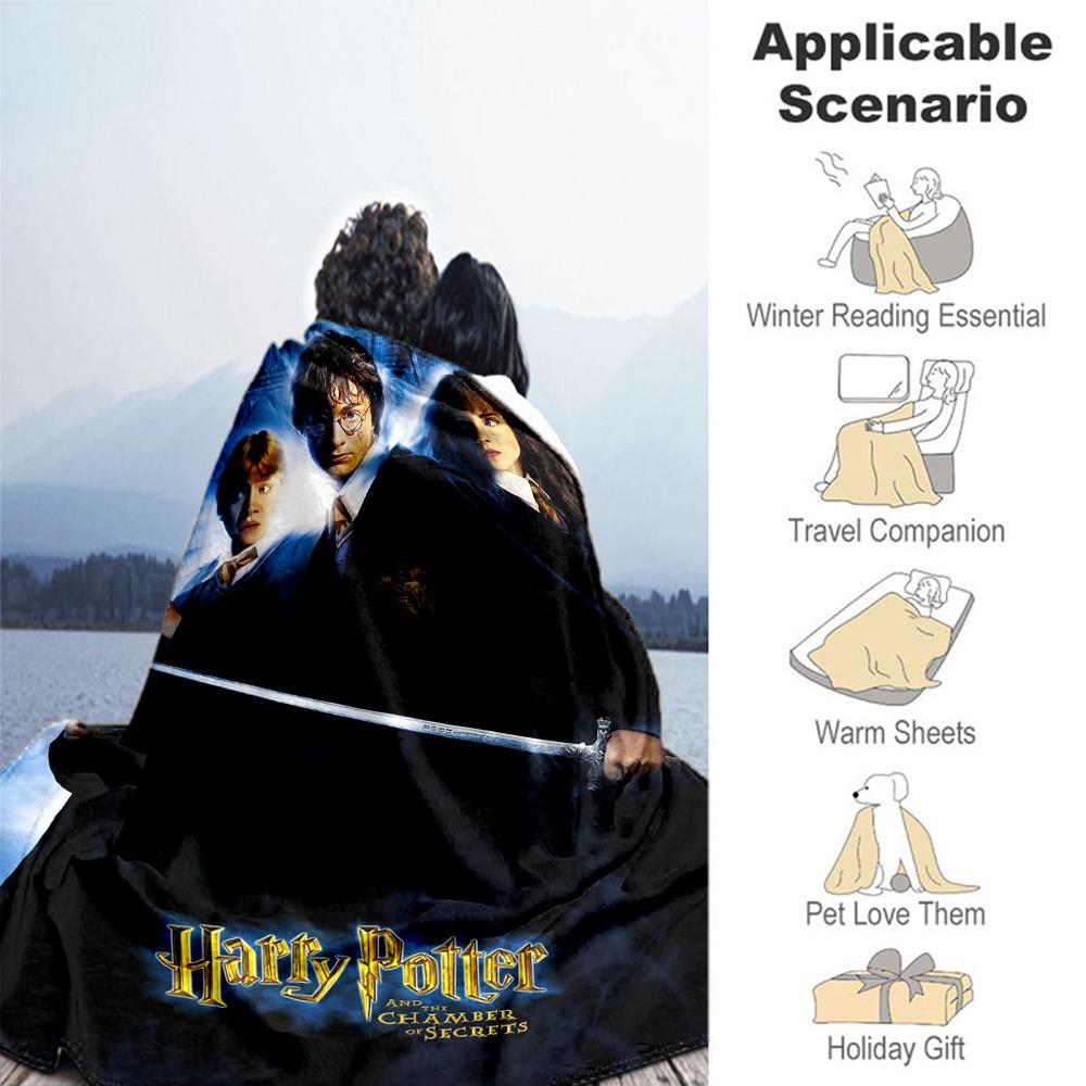 1 Stück Harry Potter Kammer des Schreckens Outdoor Flanell Überwurfdecke Ganzjahres Weiche Wärme, Heimdekoration 1031201