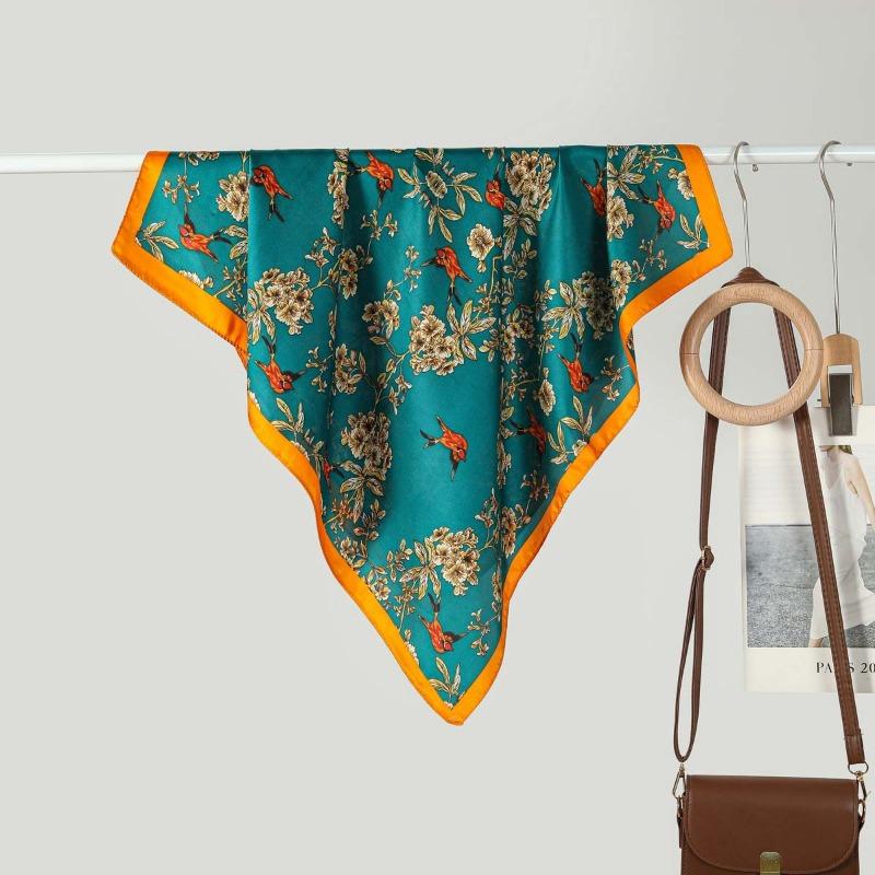 Women S Fashionable Versatile 70cm Square Silk Like Neck Scarf