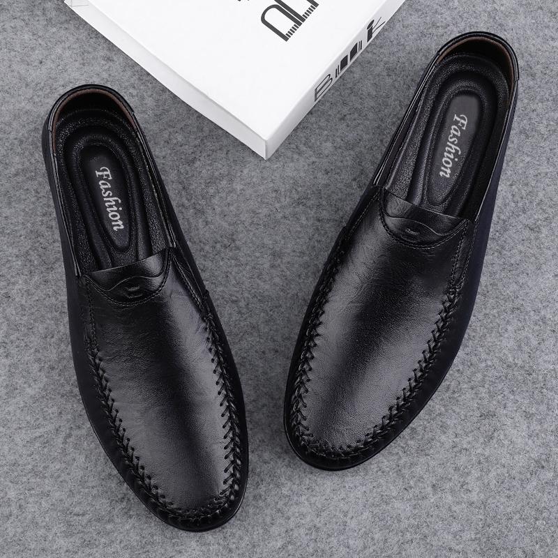 Genuine Leather Men Loafers Non Slip Slip on Walking Flats Breathable Outdoor Casual Shoes Man Office Driving Sneakers Moccasins