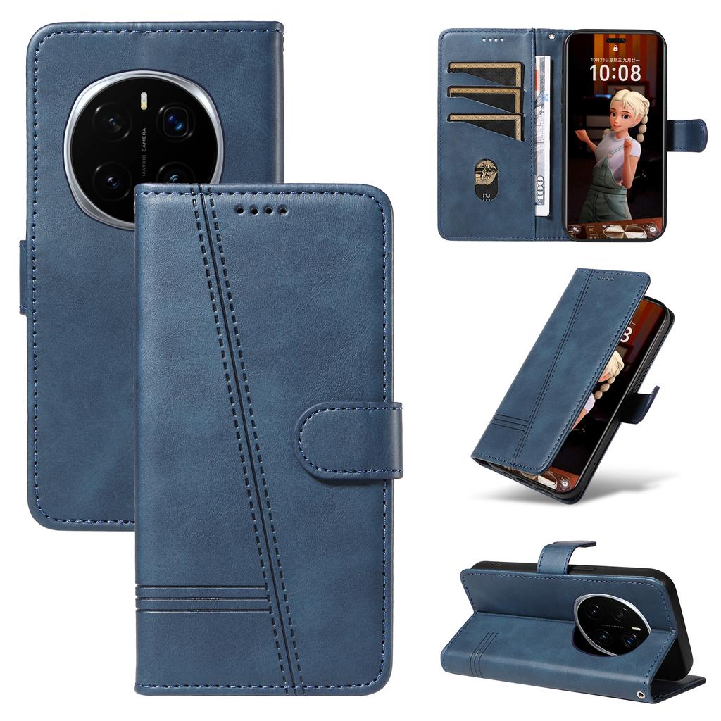 For Honor Magic7 Pro 5G Wallet Case T-Shape Lines Leather Phone Cover Stand