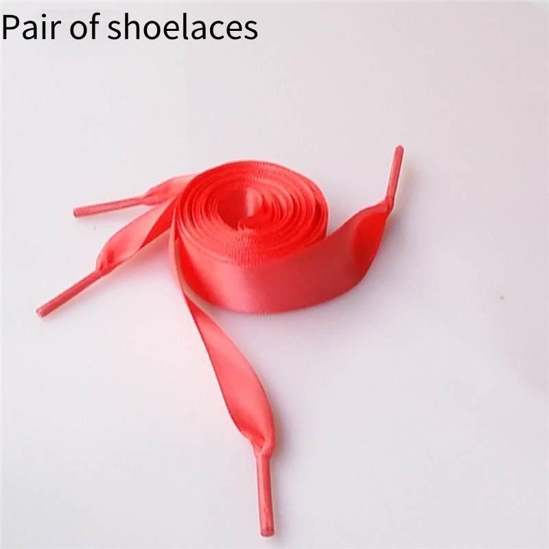 Ribbon Polyester Double Satin Wide Flat Shoelace Candy Color Fashion Various