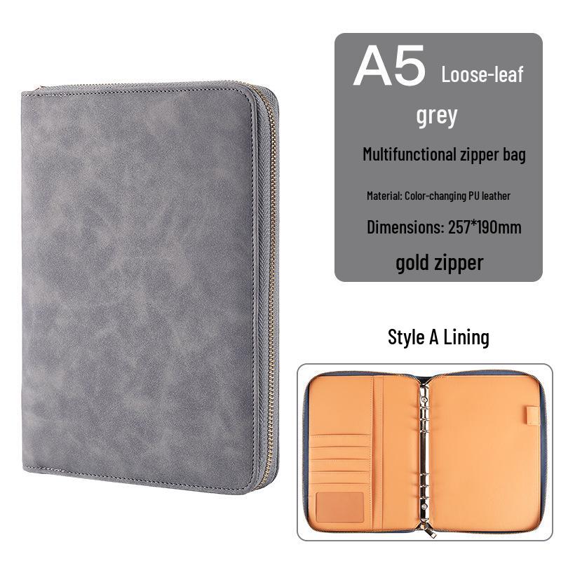 Custom Business Notebook with Zipper Bag - Multifunctional A6/B5 Notepad & Manager Folder