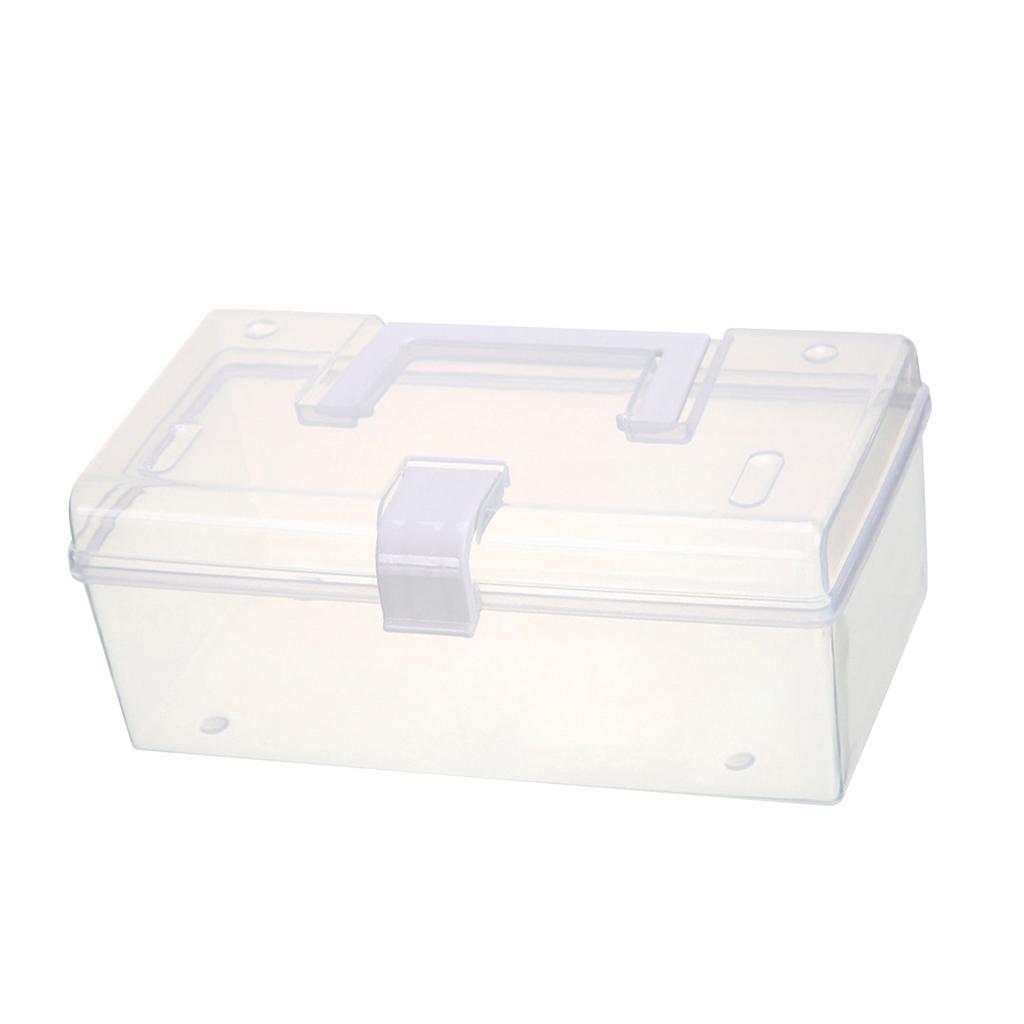 Transparent Storage Box Large Capacity Handheld Desktop   Portable Multifunctional Storage Container with Handle for Home