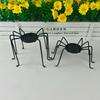 2 Piece Gothic Style Halloween Spider Candlestick Rust-proof Stable Halloween Tealight Rack Iron Black Candle Holder