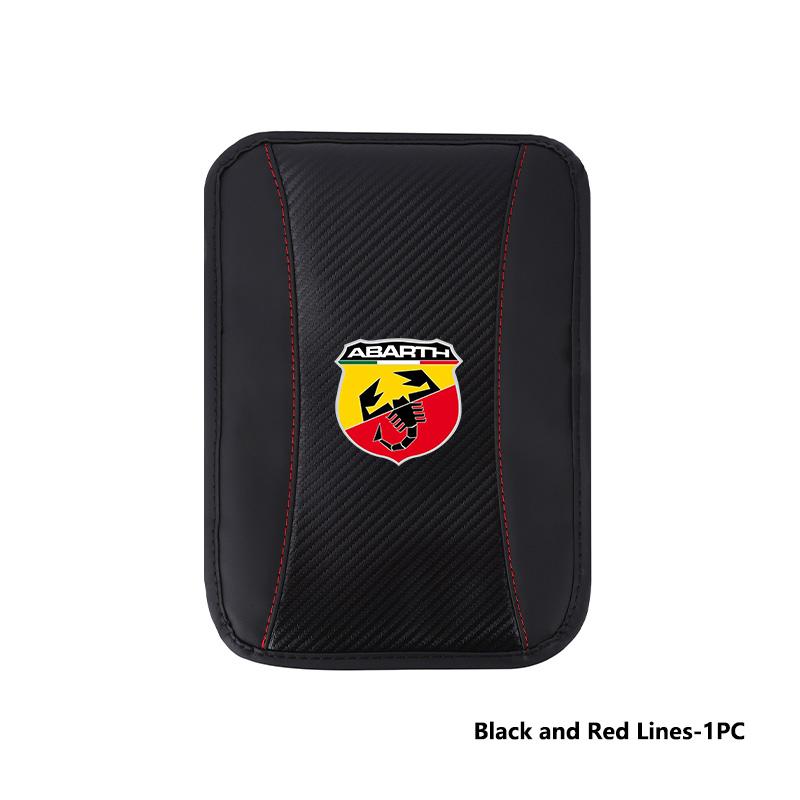 For Abarth Car Armrest Pad Carbon Fiber Leather Car Center Console Cover FR FIAT 500 Doblo Tipo Panda Ducato Punto Stilo