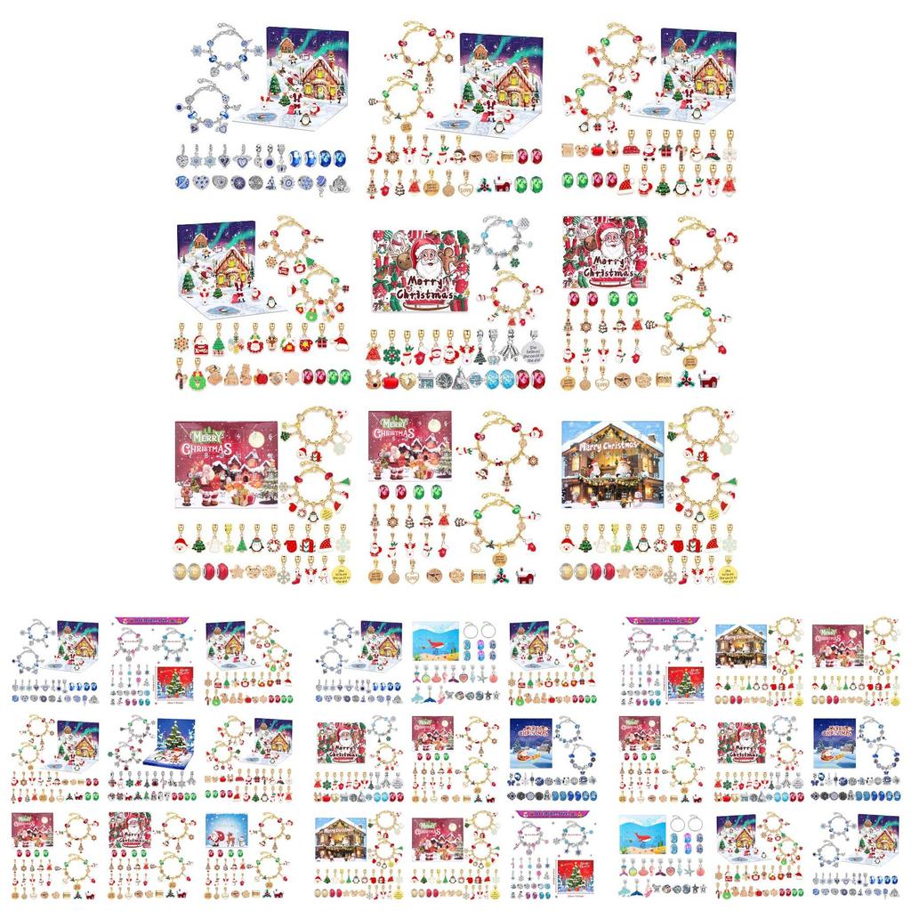 Charming Gold Christmas Children's Bracelet Diy Jewelry Festive Holiday Gift Box